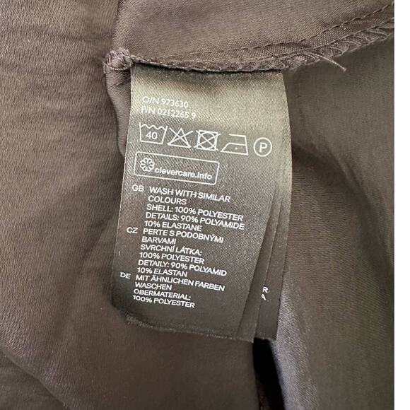 H&M women High low Flared skirt black dress sz 4 semi sheer solid - Picture 8 of 15